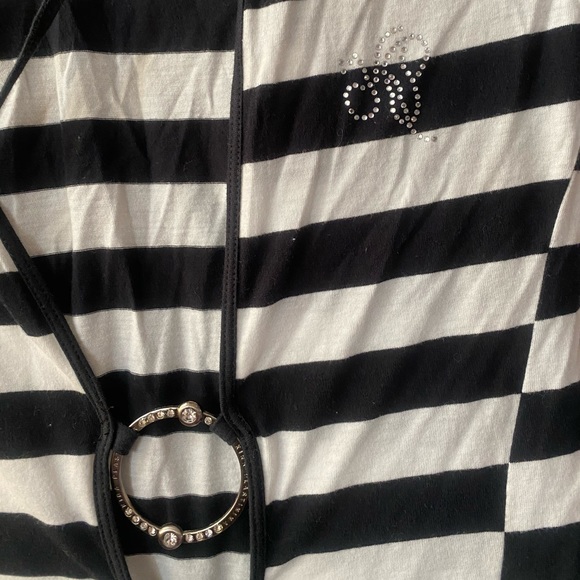 Stripped Top with Rhinestone Designs - Picture 2 of 4